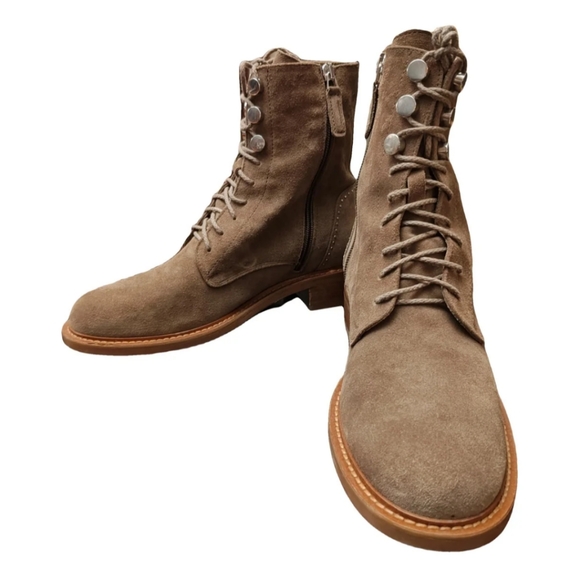 Aquatalia "Ali" Suede Lace-Up Combat Boots in size US 10 - Picture 2 of 10